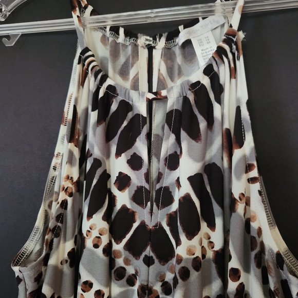 NWT London Times Maxi Dress Wood Stamp Batik Halter-Neck womens size 14 - Picture 6 of 15
